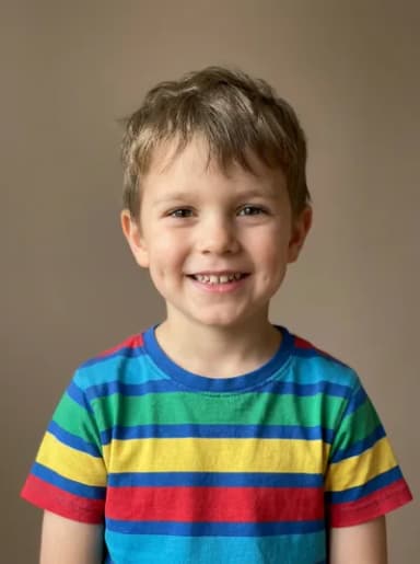Original portrait photo of a young boy