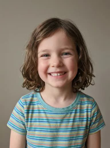 Original portrait photo of a young girl